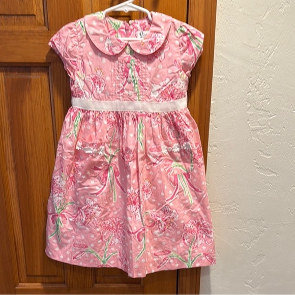 Lilly Pulitzer Pink and Green Floral Kids Dress